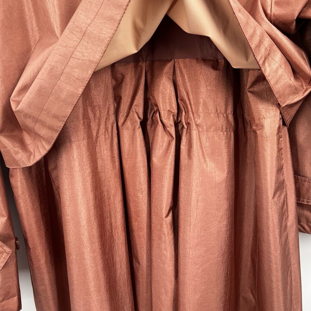 Laura Winston Rose Gold 3/4 Sleeve Single Breasted Trench Coat Classy 9/10 VTG - Picture 9 of 16